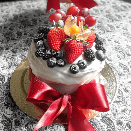 bolo red velvet vegana frutas vermelhas cia dos doces